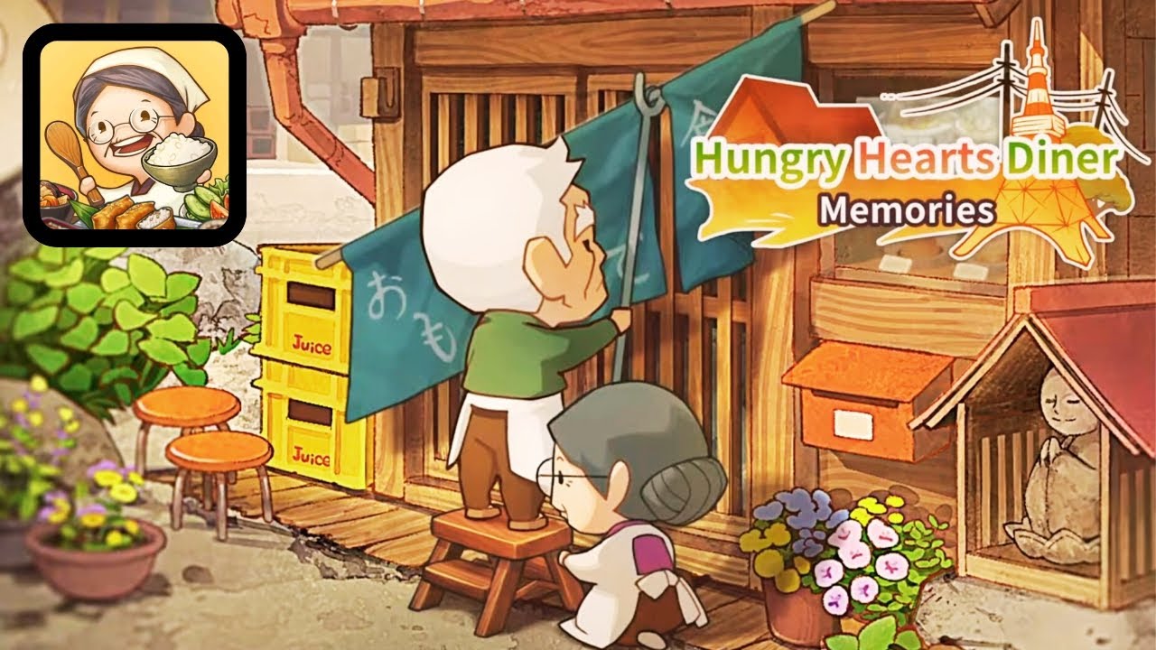 Hungry Hearts Diner Memories game featuring nostalgic Japanese restaurant management, cozy storytelling, customer interactions, and relaxing simulation gameplay.