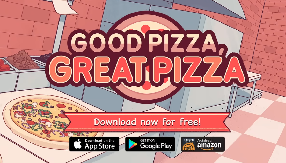 Good Pizza, Great Pizza restaurant management game featuring pizza making, customer orders, food service simulation, pizza shop upgrades, and casual cooking gameplay.